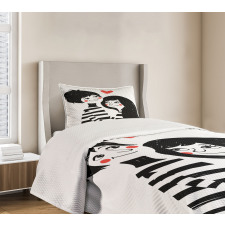 Romantic Young Couple Bedspread Set