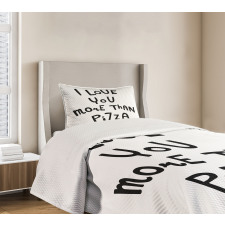 Love You More Than Pizza Bedspread Set