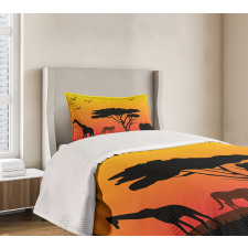 Silhouette of Animals Bedspread Set