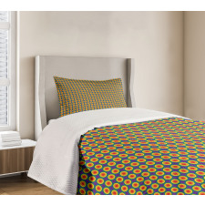 Circular Rainbow Colors Bedspread Set