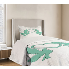 Doves and a Heart Bedspread Set