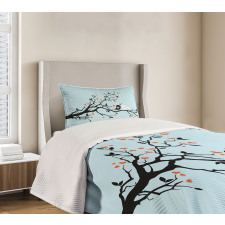 Happy Bird Couple Bedspread Set