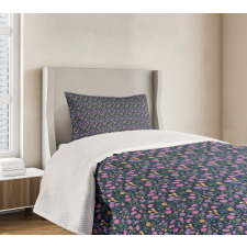 Tulips and Violet Pansy Bedspread Set