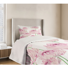 Tender Peony Flowers Bedspread Set