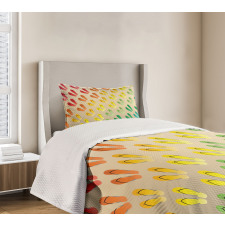 Graded Rainbow Color Bedspread Set
