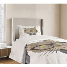 Urban Style Hipster Cat Bedspread Set