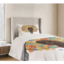 Woman with Luxuriant Hair Bedspread Set