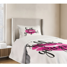 Pink Lipstick Bedspread Set