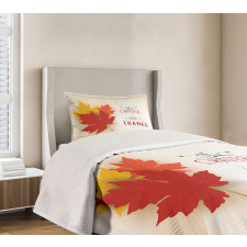 Maple Leaves with Phrase Bedspread Set