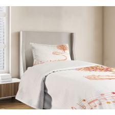 Music Sheet and Notes Bedspread Set