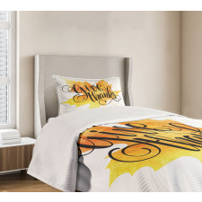 Autumn Leaf with Phrase Bedspread Set