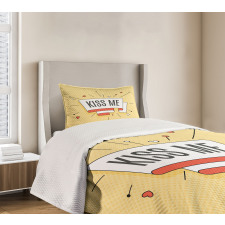 Retro Love Message Bedspread Set