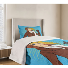 Pop Art Woman Pilot Bedspread Set