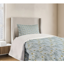 Floral Doodle Silhouette Bedspread Set