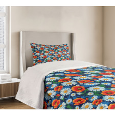 Vibrant Colored Poppies Bedspread Set