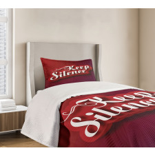 Keep Silence Modern Text Bedspread Set