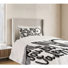 Romantic Love Message Bedspread Set