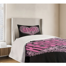 Heart Shape Phrase Bedspread Set