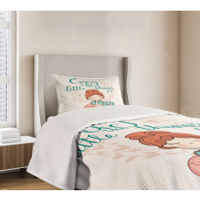 Winter Cartoon Woman Bedspread Set