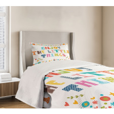 Ornate Colorful Letters Bedspread Set