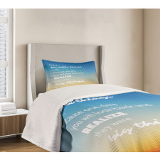 Slogan on Blurry Backdrop Bedspread Set