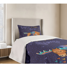 Elk Grazing in the Rain Bedspread Set