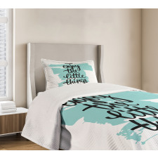 Brush Strokes Inscription Bedspread Set