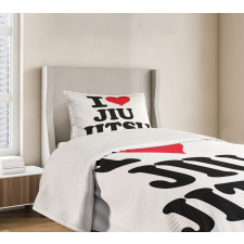 I Love Typography Bedspread Set