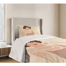 Brunette Flapper Bedspread Set