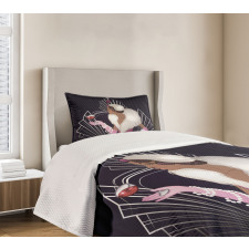 Fur Collar Lady Bedspread Set