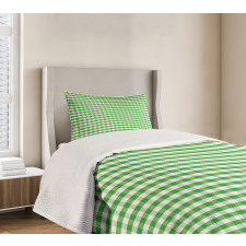 Green White Gingham Bedspread Set