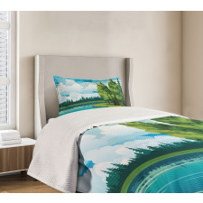 Forest Lake Clouds Bedspread Set