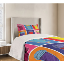 Modern Pop Art Cups Bedspread Set