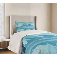 Modern City Building Earth Bedspread Set