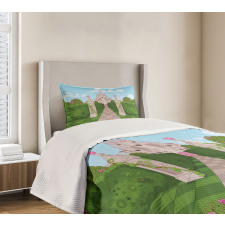 Ivy Covered Pillars Bedspread Set