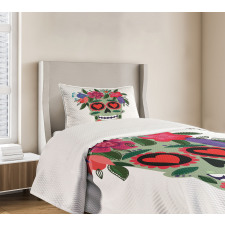 Mexican Floral Wreath Bedspread Set