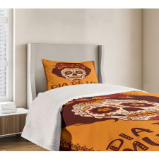 Mexican Skull Girl Bedspread Set