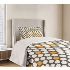 Bicolor Grunge Style Dots Bedspread Set