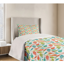 Colorful Fish Sea Bubbles Bedspread Set