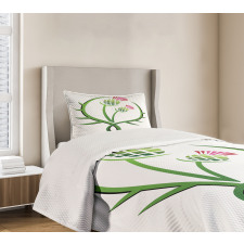 Graphic Flower Bedspread Set