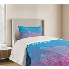 Buildings and Clouds Bedspread Set