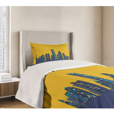 Egg Yolk Colored Sky Bedspread Set