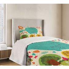 Doodle Nature Woodland Bedspread Set