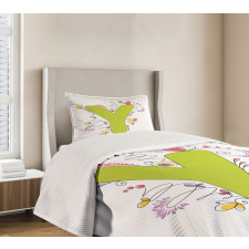 Colored Doodle Initial Bedspread Set