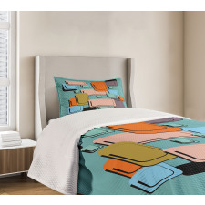 Geometric Rectangle Forms Bedspread Set