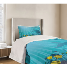 Fish in the Wavy Ocean Bedspread Set