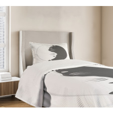 Black and White Cats Bedspread Set