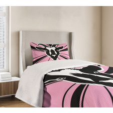 Graphic Goat Head Artwork Bedspread Set