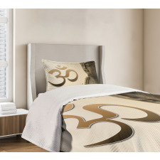 East Asian Ancient Zen Form Bedspread Set