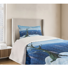 Cold Snowy Landscape Bedspread Set